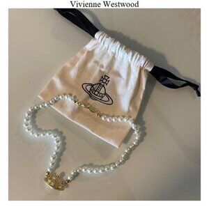 BRAND NEW Vivienne westwood Silver Orb Pearl Choker Necklace